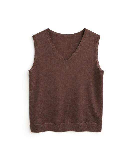 Топ из шерсти мериноса коричневый-02B20644-brown от  