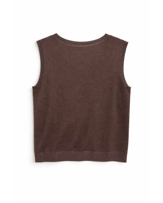 Топ из шерсти мериноса коричневый-02B20644-brown от  