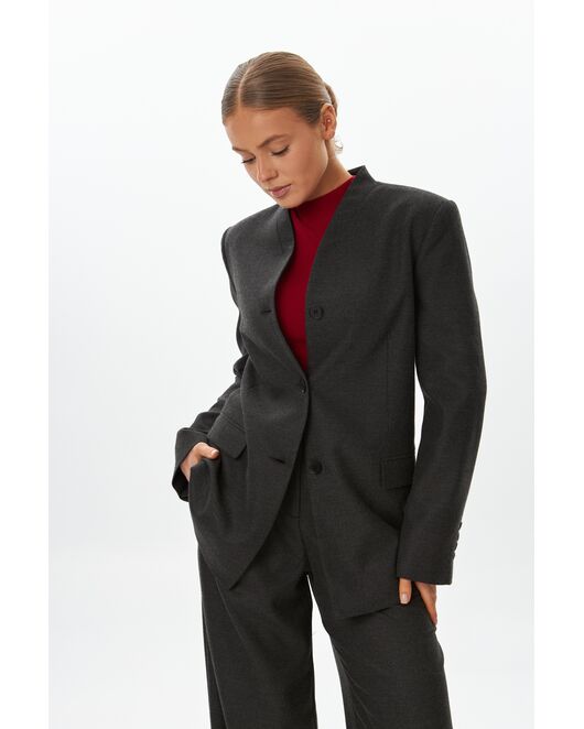 Жакет графит с шерстью J1-1006 от  
