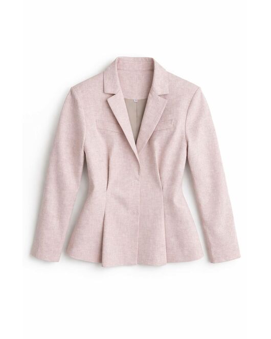 Жакет из хлопка и льна в розовом цвете J4-WS2657-05 от byME 
