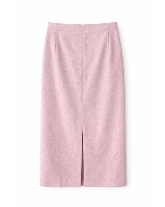 Юбка из хлопка и льна розовая SK6-WS2657-05 от byME 