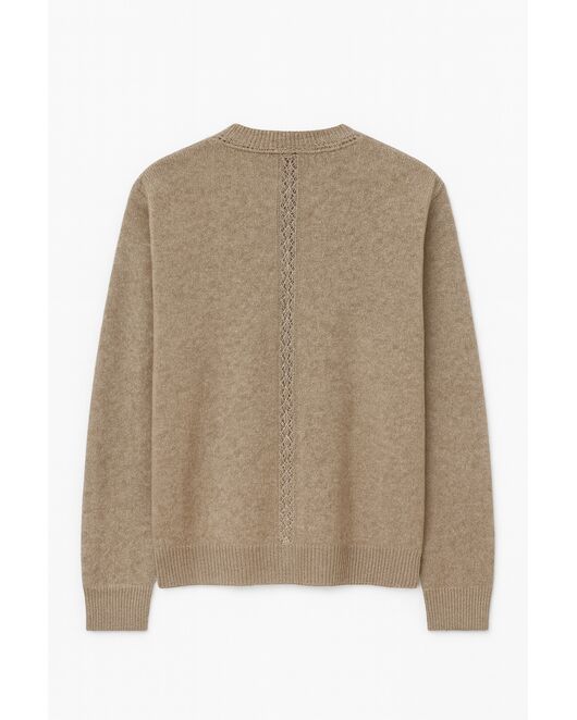 Джемпер из кашемира и шёлка цвета кофе с молоком - 8299-coffee от byME 