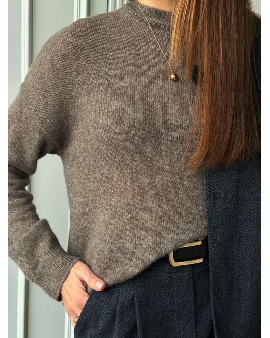 Джемпер из кашемира и шёлка цвета кофе с молоком - 8299-coffee от byME 