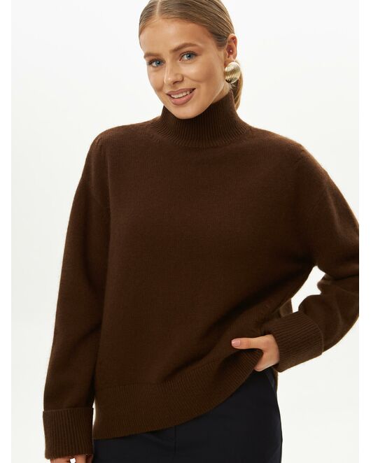 Свитер из шерсти с ангорой коричневый от byME 