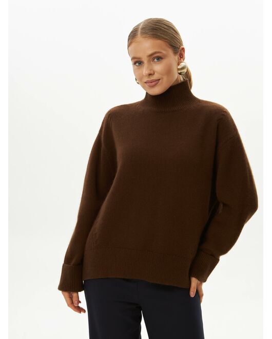 Свитер из шерсти с ангорой коричневый от byME 