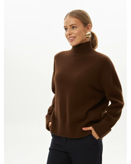 Свитер из шерсти с ангорой коричневый от byME 