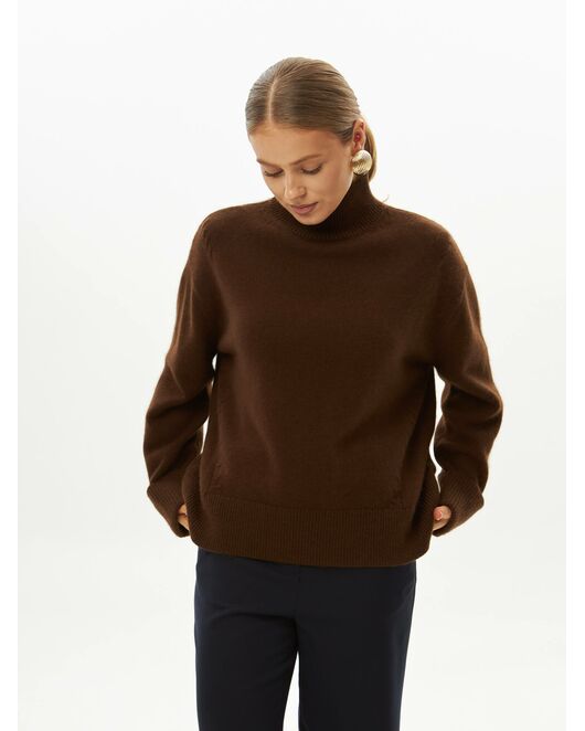 Свитер из шерсти с ангорой коричневый от byME 