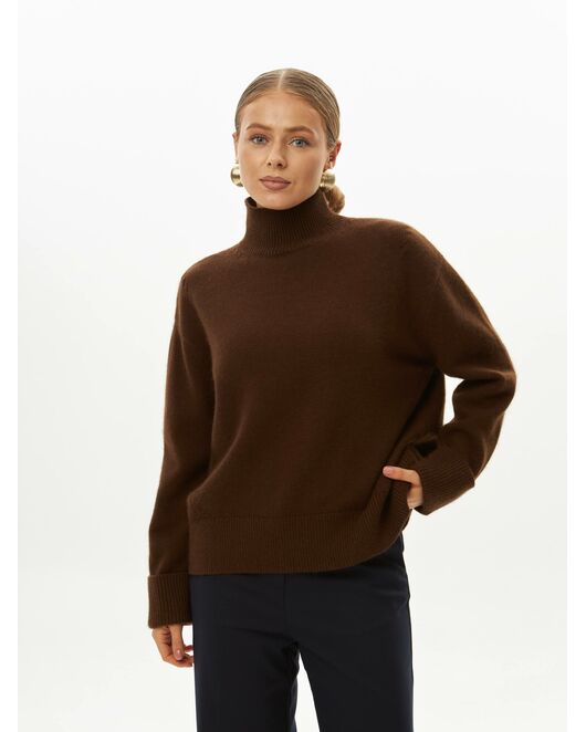 Свитер из шерсти с ангорой коричневый от byME 