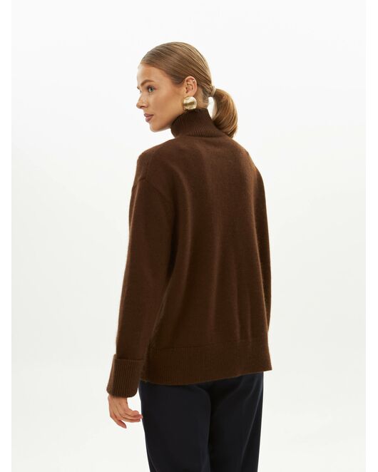 Свитер из шерсти с ангорой коричневый от byME 