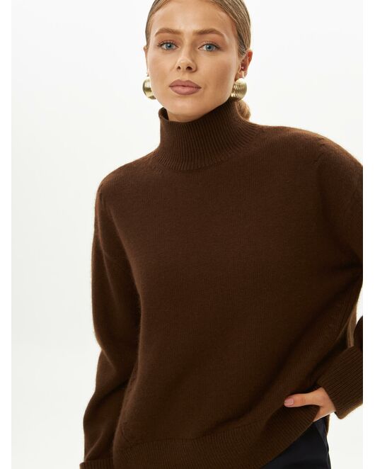 Свитер из шерсти с ангорой коричневый от byME 