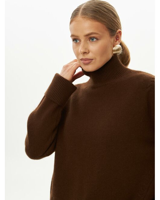 Свитер из шерсти с ангорой коричневый от byME 