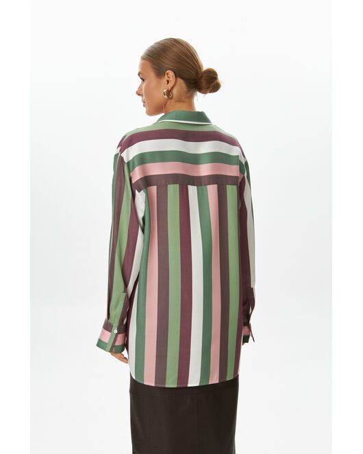 Женская рубашка в полоску из лиоцелла 9048 от byME 