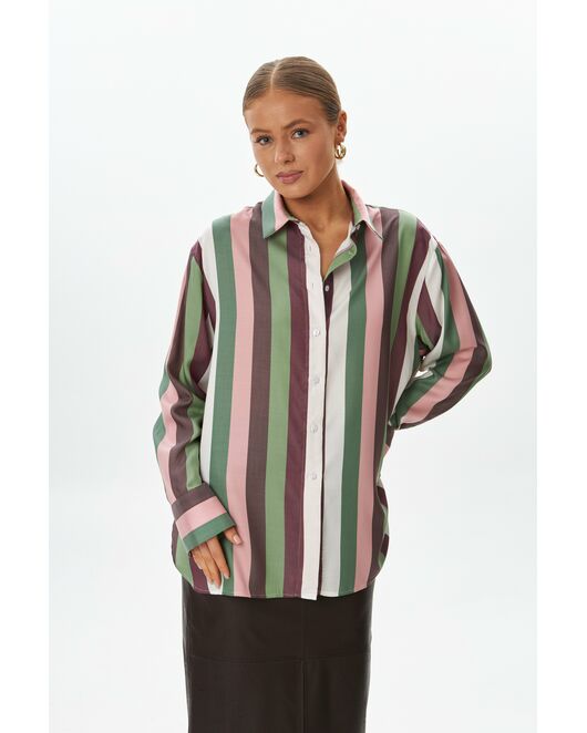 Женская рубашка в полоску из лиоцелла 9048 от byME 