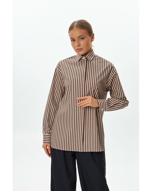 Рубашка из хлопка в полоску  9057 от byME 