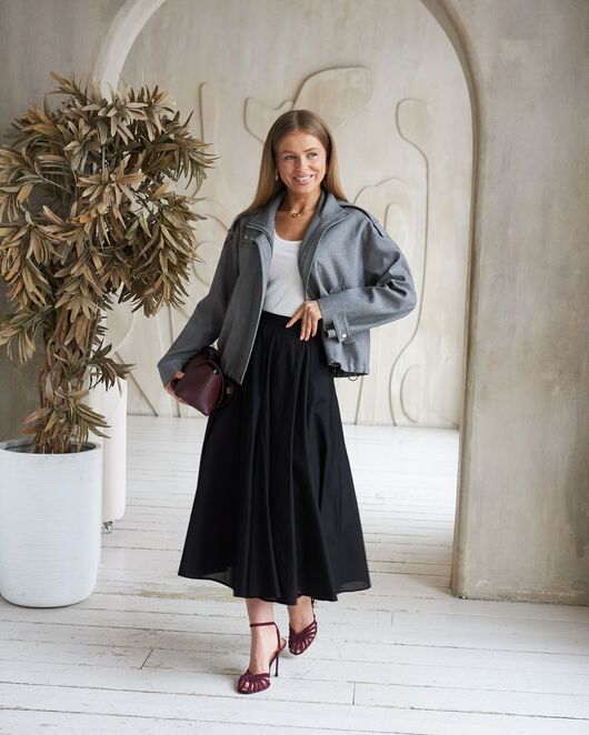 Бомбер облегченный с шерстью в сером цвете -Y265104 от  