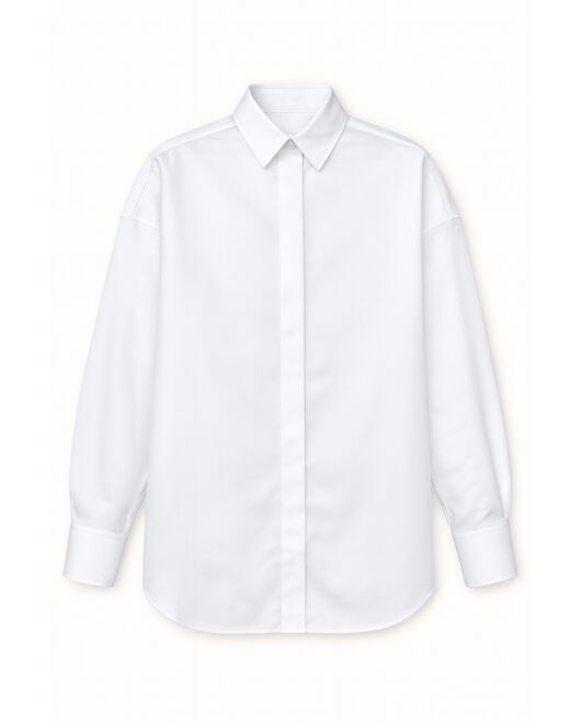 Женская рубашка белая оверсайз из хлопка 9035 от byME 