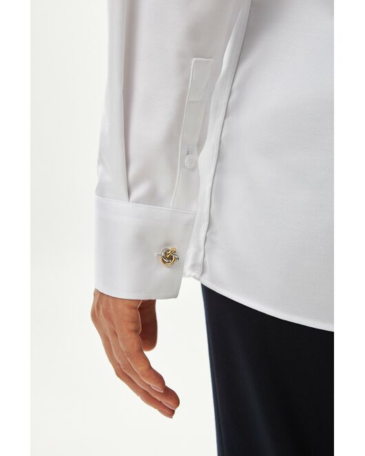 Женская рубашка белая оверсайз из хлопка 9035 от byME 