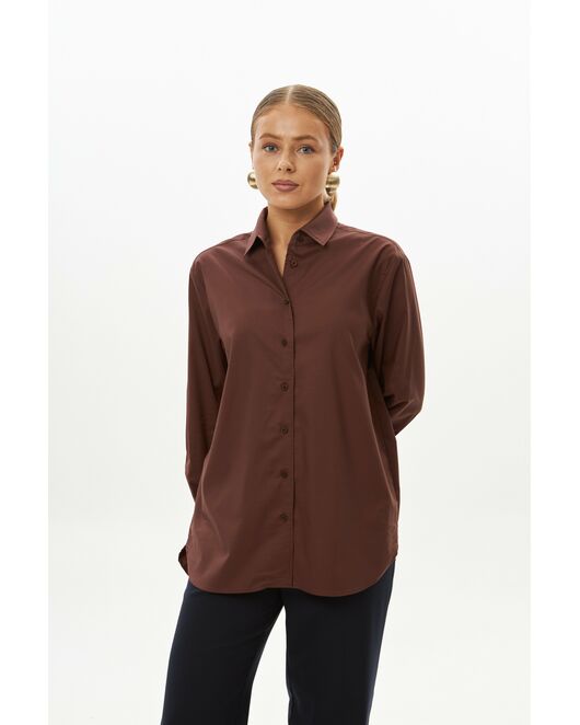 Женская рубашка коричневая -9037 от byME 