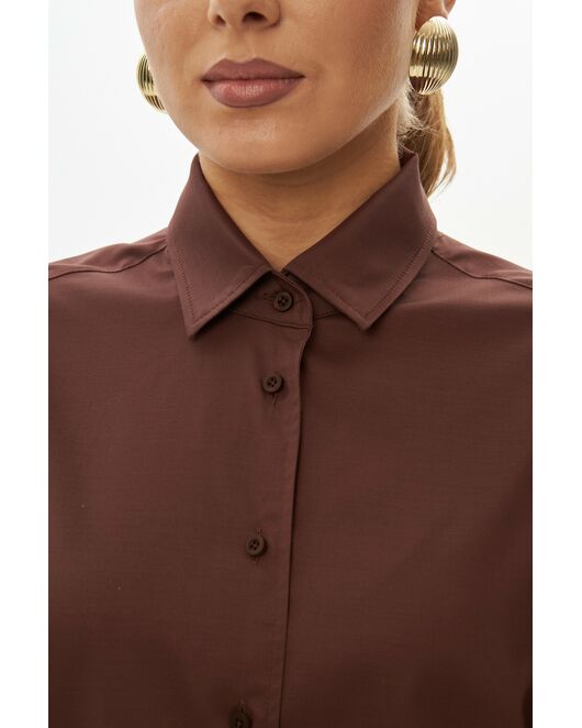 Женская рубашка коричневая -9037 от byME 