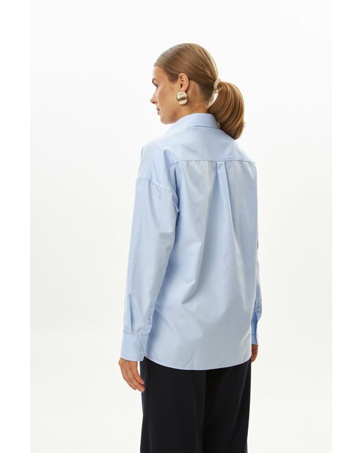 Женская рубашка из бамбука голубая-9033 от  
