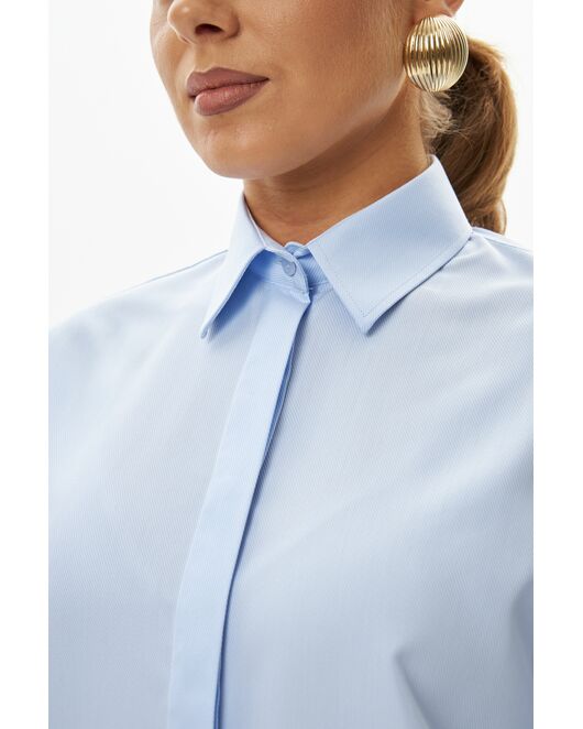 Женская рубашка из бамбука голубая-9033 от  