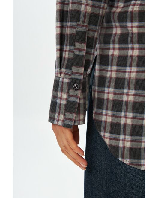 Женская рубашка фланелевая из хлопка в клетку -9051 от byME 