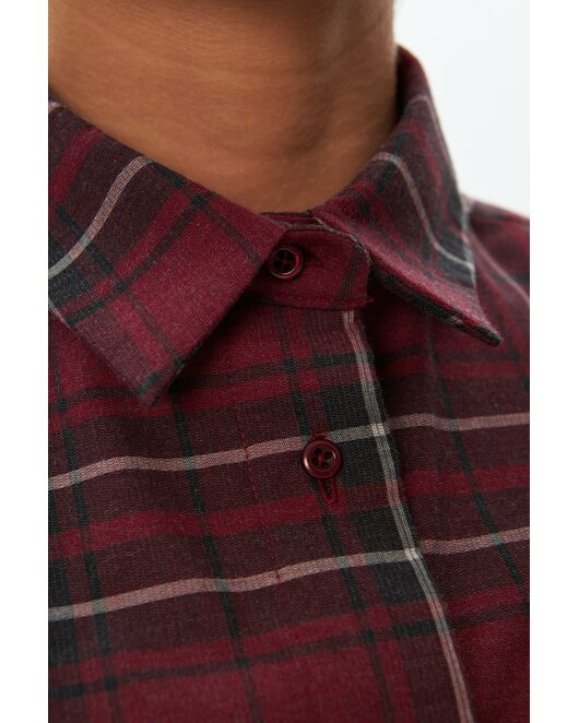 Женская рубашка фланелевая  красная в клетку из хлопка-9052 от byME 