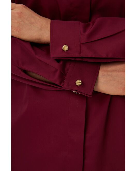 Женская рубашка вишнёвая из хлопка -9055 от  