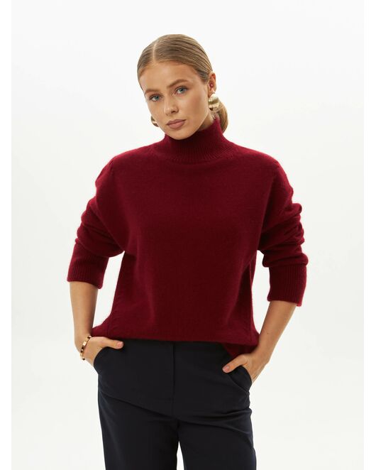 Свитер из шерсти с ангорой вишневый от byME 