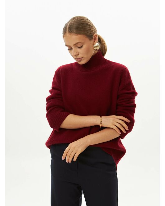 Свитер из шерсти с ангорой вишневый от byME 