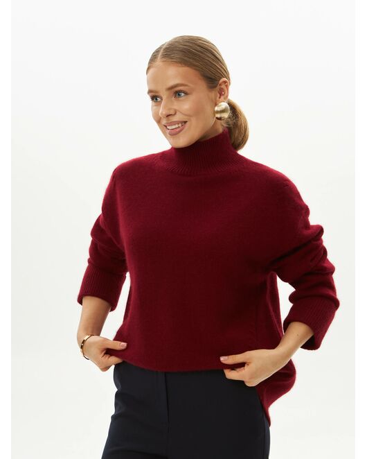 Свитер из шерсти с ангорой вишневый от byME 