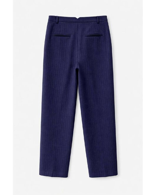 Женские брюки из шерсти синие в полоску TR018-1008 от byME 