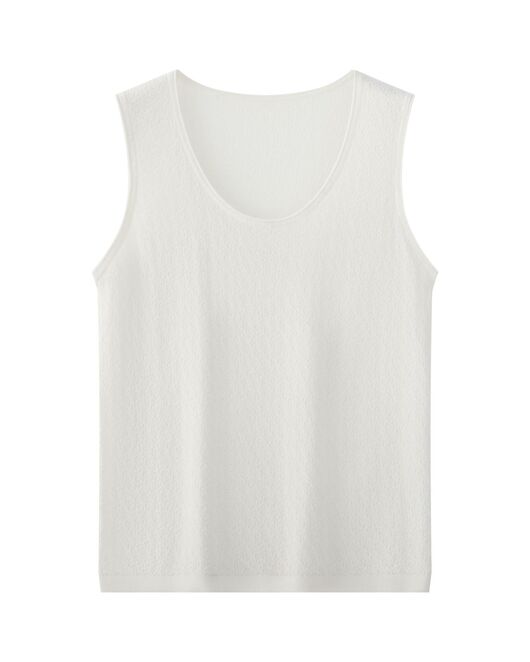 Топ белый из лиоцелла шелка хлопка и льна-SL3563-white от byME 