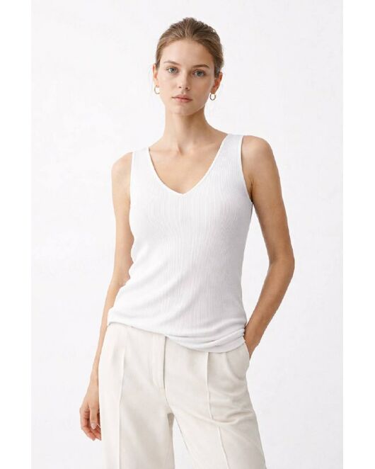 Топ молочный из вискозы-BM068-white от byME 