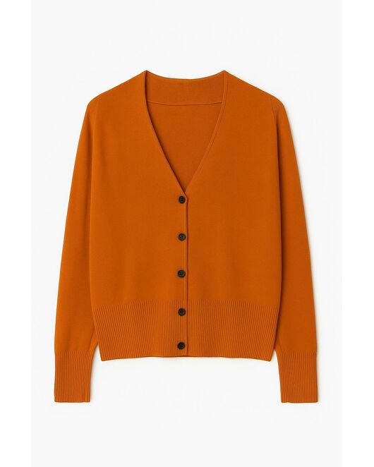 Кардиган ярко красно-оранжевый из шерсти мериноса-02А20491 от byME 