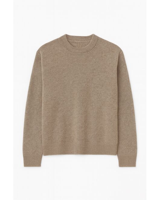 Джемпер из кашемира и шёлка цвета кофе с молоком - 8299-coffee от byME 