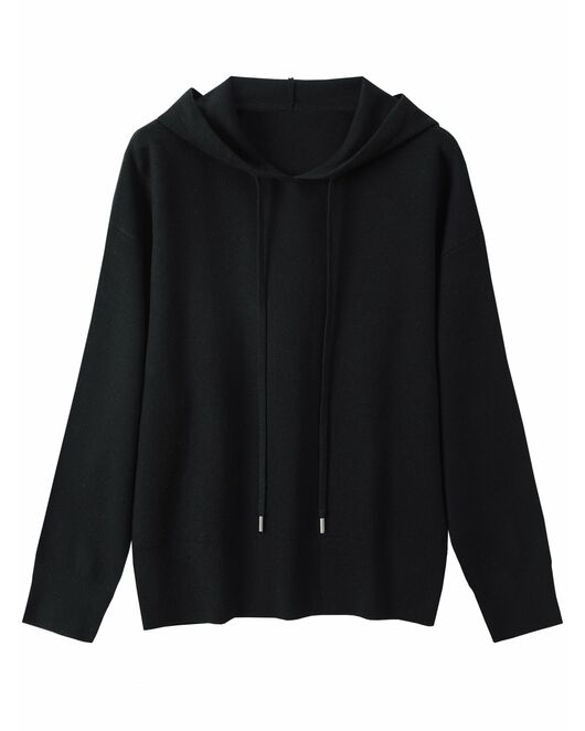 Джемпер  с капюшоном из хлопка в чёрном цвете MQ060-black от byME 