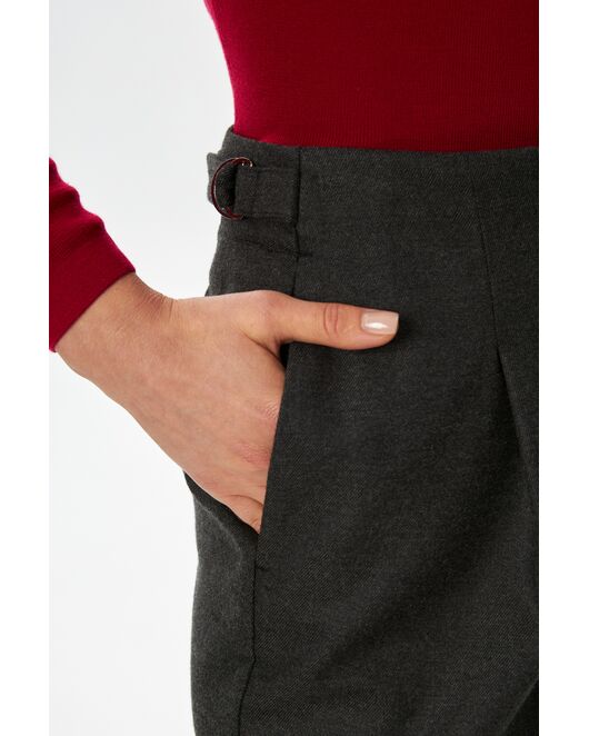 Женские брюки с шерстью с защипами графит TR17-1001 от  