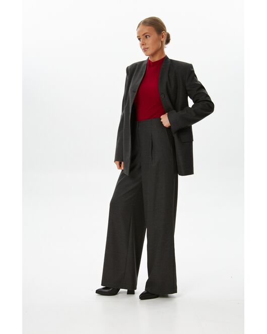 Женские брюки с шерстью с защипами графит TR17-1001 от  