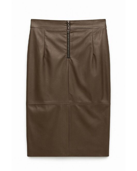 Юбка из экокожи коричневая SK-035018-2 от byME 