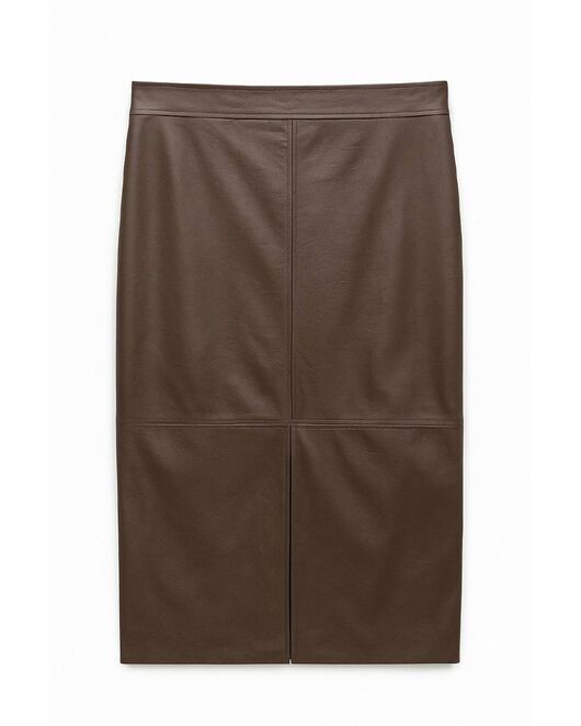 Юбка из экокожи коричневая SK-035018-2 от byME 