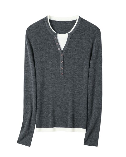 Джемпер серый из шерсти мериноса -JFS07 от byME 