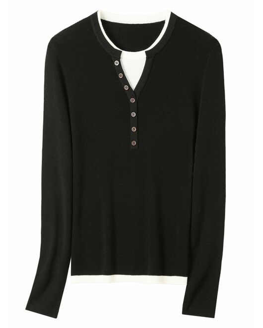 Джемпер черный из шерсти мериноса-JFS07 от byME 