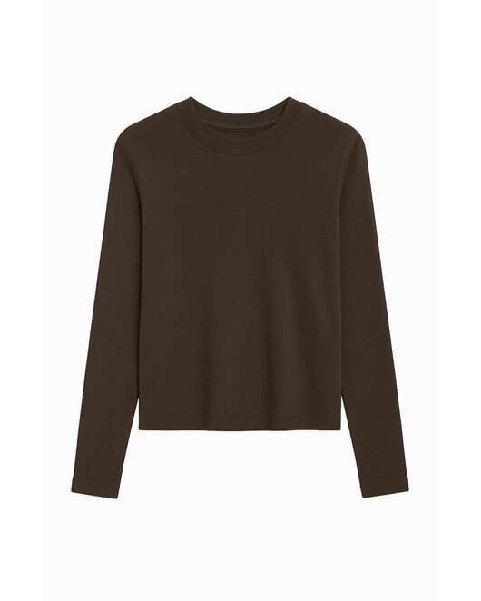 Лонгслив из хлопка в коричневом цвете-MS5215 от byME 