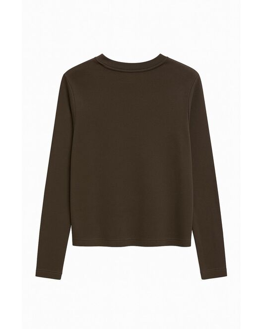 Лонгслив из хлопка в коричневом цвете-MS5215 от byME 