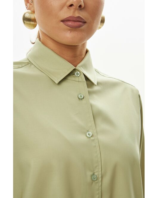 Женская рубашка зеленая-9039 от byME 