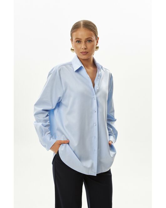 Женская рубашка голубая-9040 от byME 