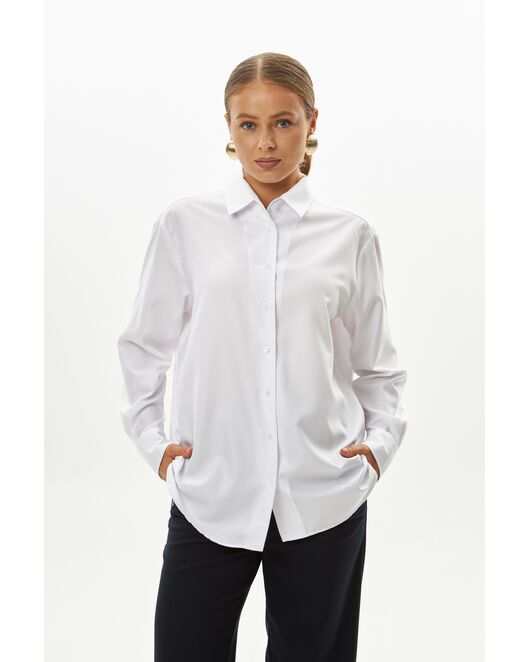 Женская рубашка белая из бамбука-9041 от byME 