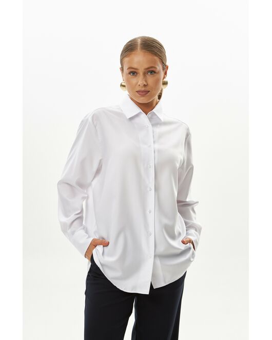 Женская рубашка белая из бамбука-9041 от byME 