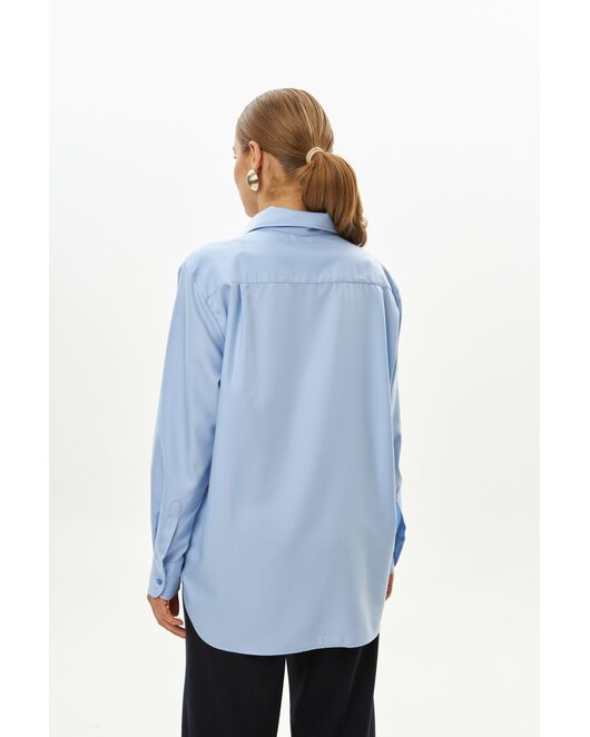 Женская рубашка голубая из бамбука-9043 от byME 